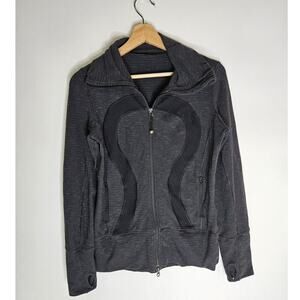Lululemon Women Stride Jacket Black Heathered Coal size 6 Running Athletic